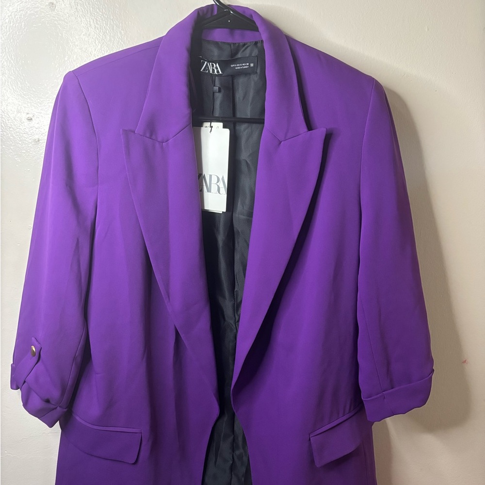 Zara Women's Vibrant Purple Suit Jacket